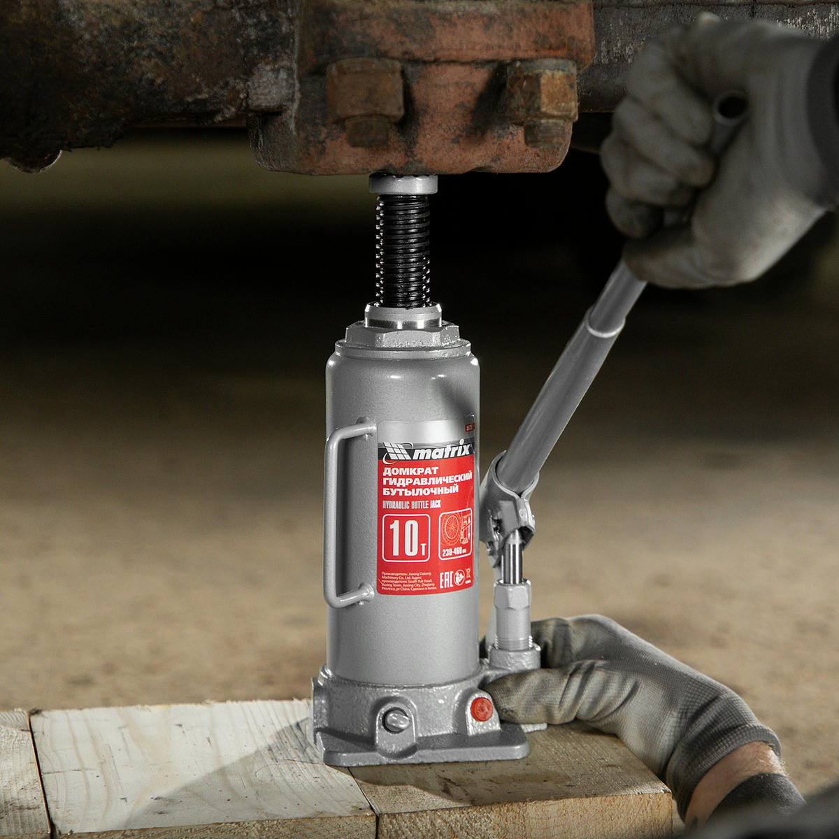 Домкрат бутылочный 10т гидравлический 230-460мм MATRIX preview 12