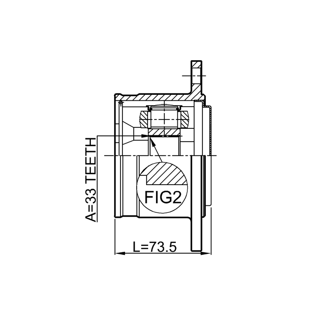 ШРУС внутренний FEBEST 0411-V75RH preview 2