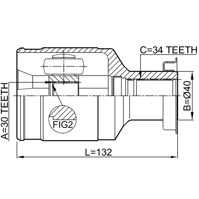 Шрус внутренний 30x40x34 preview 2