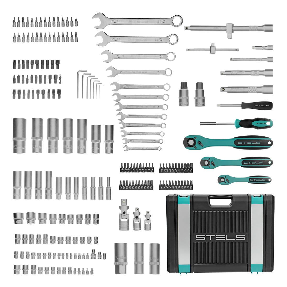 Набор инструмента 1/2"-1/4"-3/8" 216 предметов Stels preview 2
