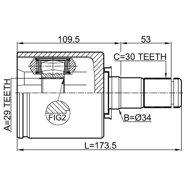 ШРУС внутренний FEBEST 0211-T31LH preview 2
