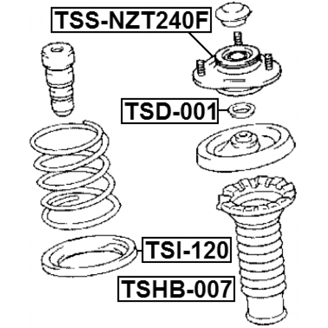 Опора амортизатора TOYOTA PREMIO/ALLION NZT240 2001-2007 TSS-NZT240F preview 2