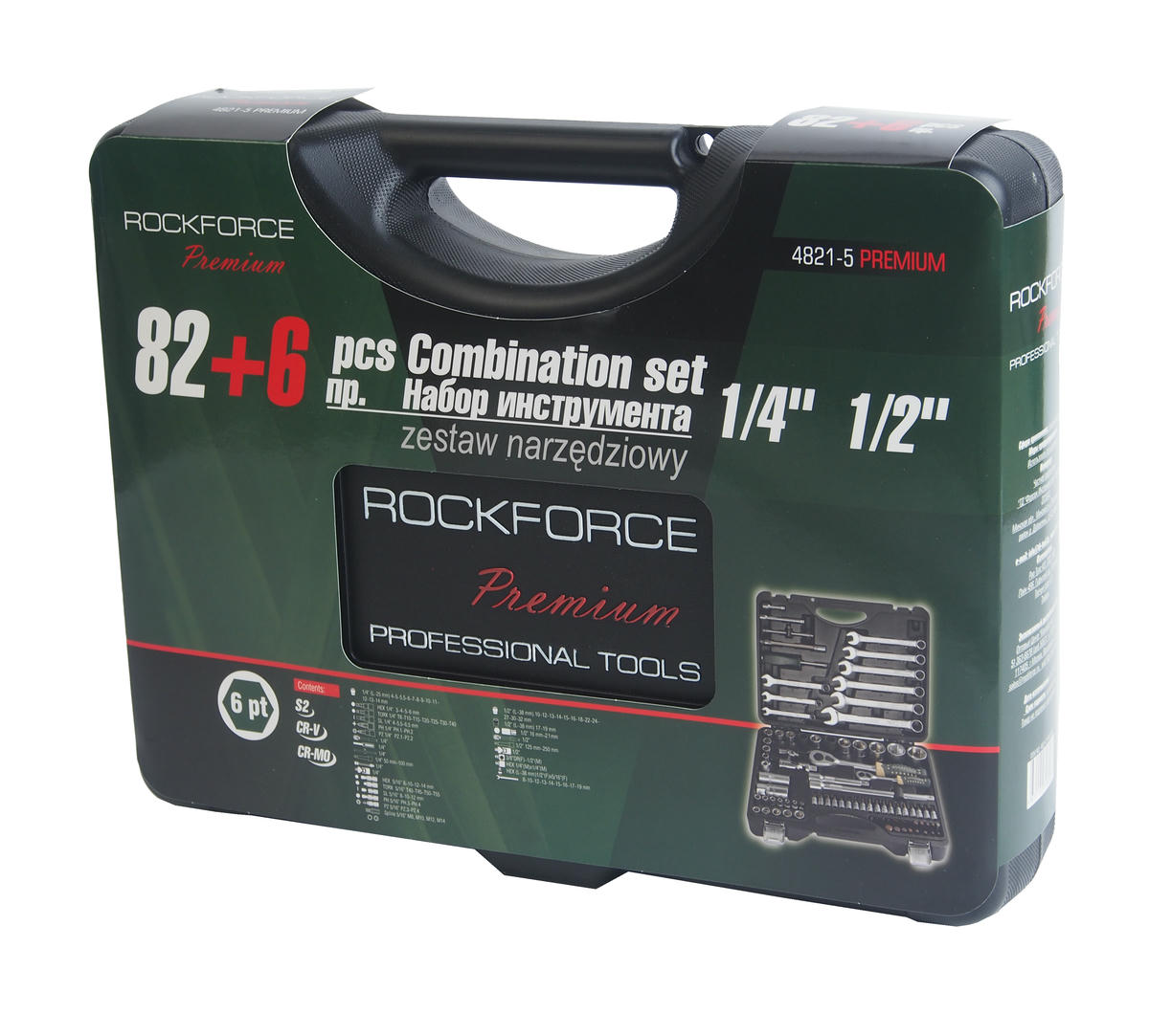 Набор инструмента 1/2" 1/4" 6-гр. 82пр.+6пр. ROCKFORCE preview 3