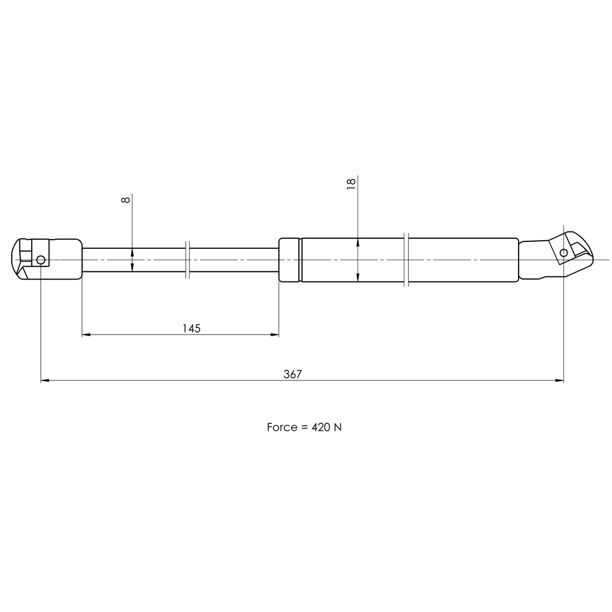 Газовый упор багажника TRIALLI GS 1827 preview 2