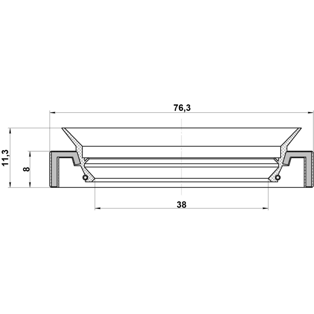 95HAY40760811R_сальник КПП! 40x76x9/12.5 Honda Accord 1.8-2.0 84-89 /Civic 1.6 4WD 88-95 preview 2