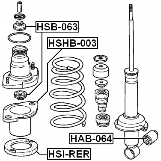 Сайлентблок амортизатора FEBEST HSB-063 preview 2