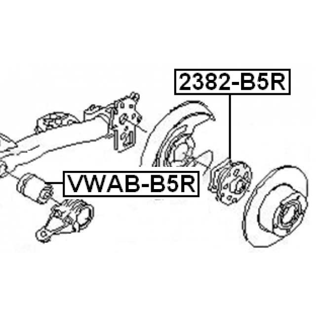 Сайлентблок задней подвески FEBEST VWAB-B5R preview 2 Сайлентблок задней подвески FEBEST VWAB-B5R preview 2