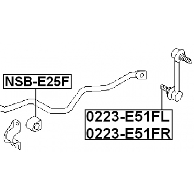 NSB-E25F_втулка переднего стабилизатора! d28 Nissan Elgrand E51 02-10 preview 2