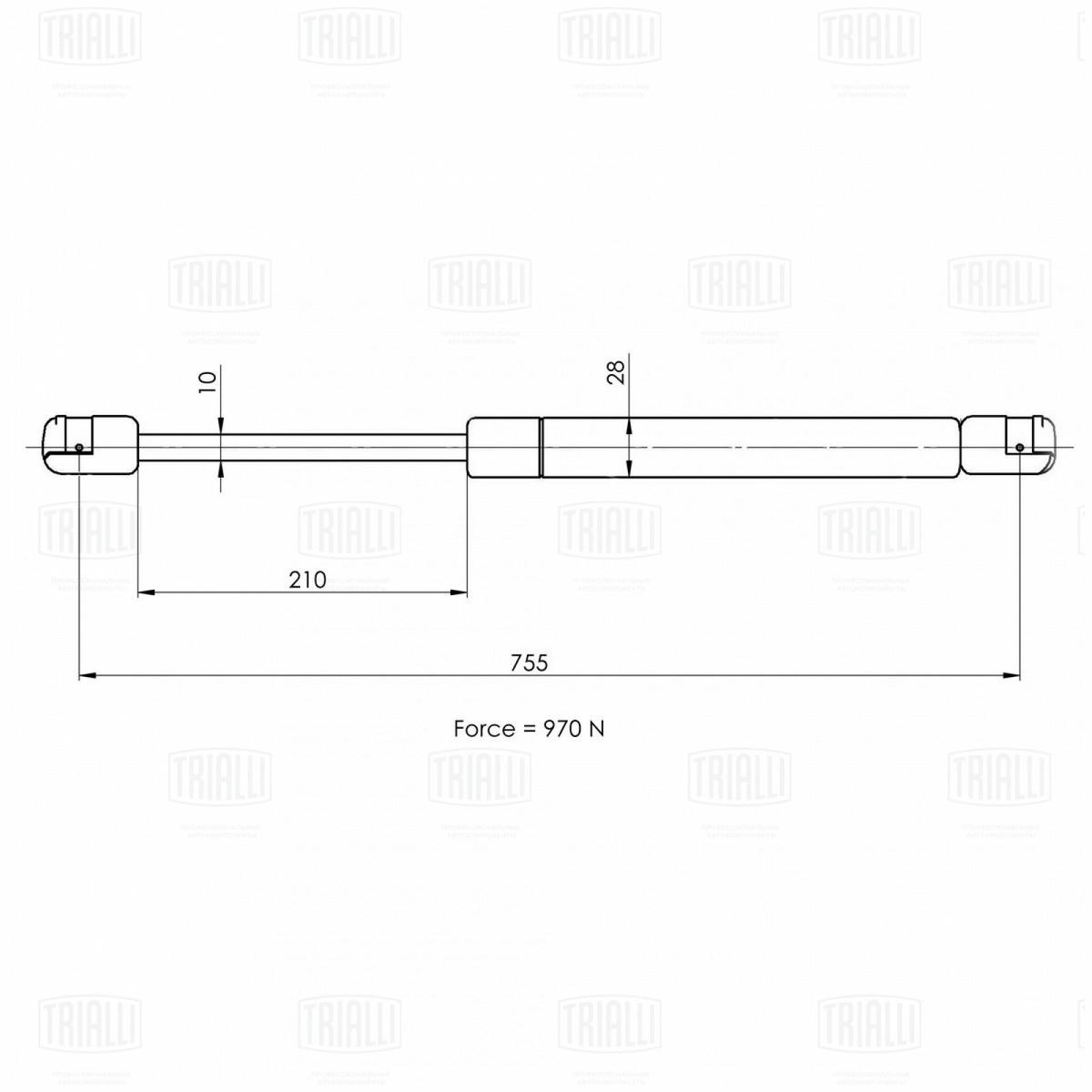 Газовый упор багажника TRIALLI GS 1846 preview 2