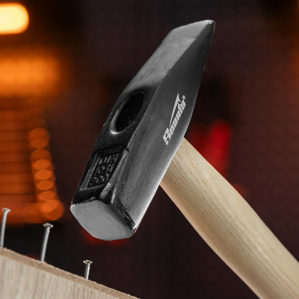 Молоток слесарный, 300 г, квадратный боек, деревянная рукоятка SPARTA 102065 preview 7