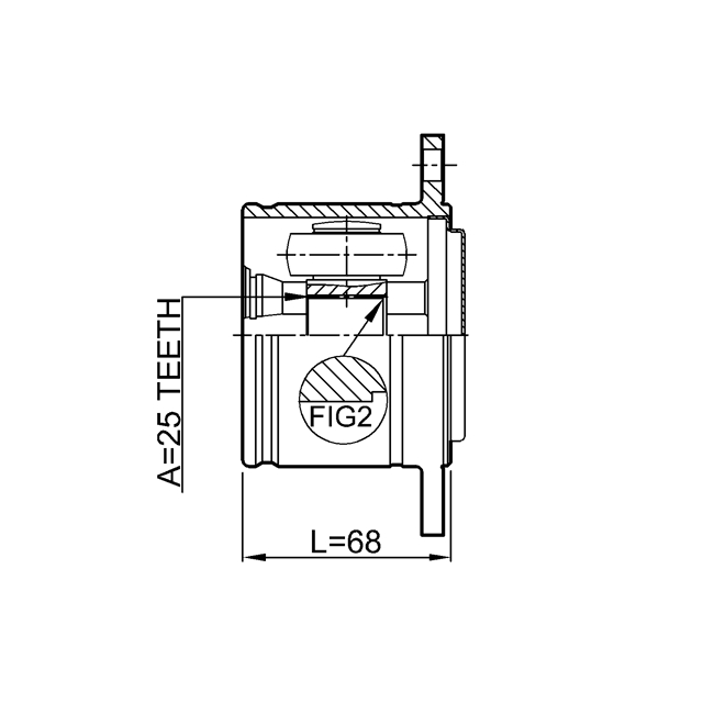 0411V43RH_ШРУС внутренний правый к-кт! Mitsubishi Pajero 2.5TD/3.0 V6 89-00 preview 2