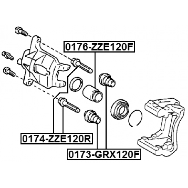 Пыльники направляющих суппорта FEBEST 0173-GRX120F preview 2