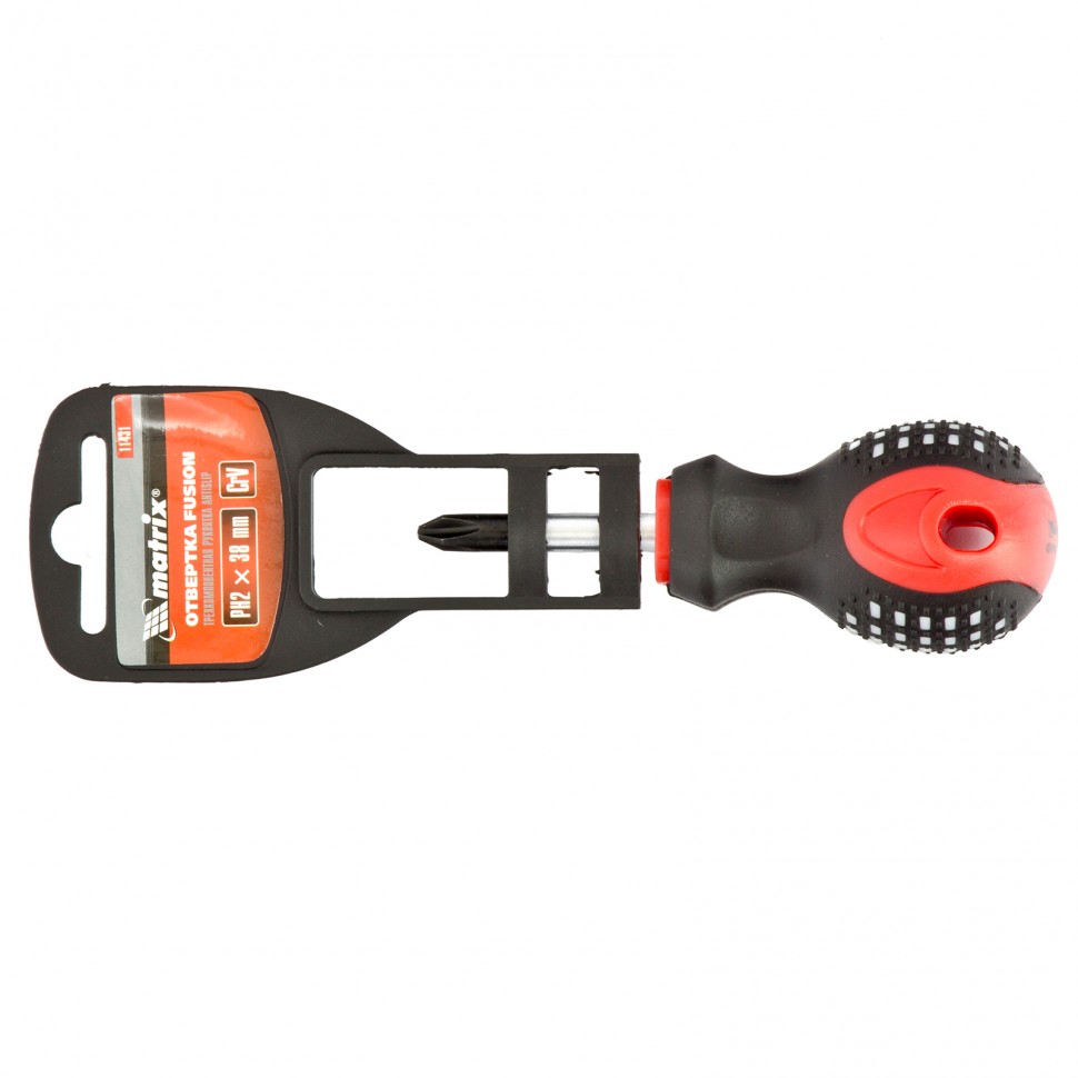 Отвертка Fusion, Ph2x38 мм, CrV, 3-х компонентная рукоятка anti slip MATRIX 11431 preview 1