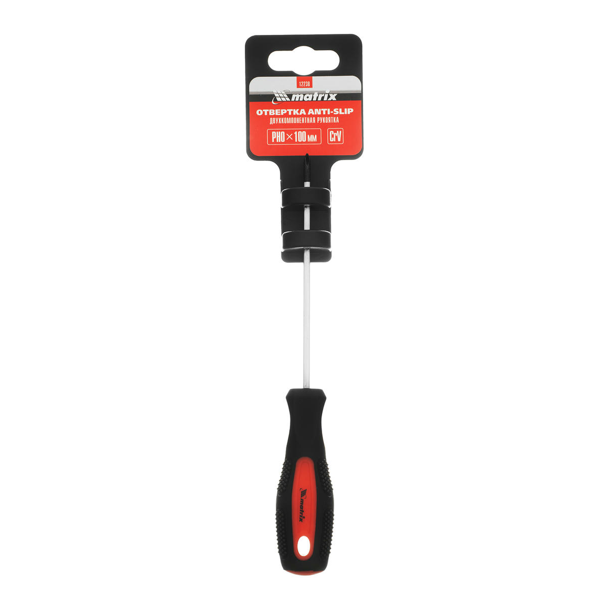 Отвертка Anti-Slip, Ph0x100 мм, CrV, двухкомп. рукоятка MATRIX 12238 preview 1