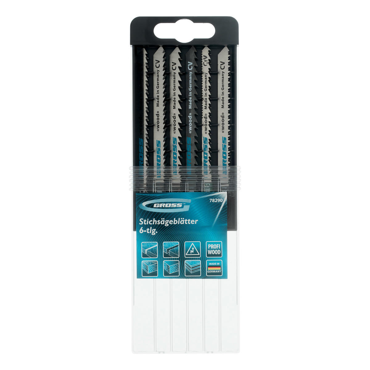 Набор полотен для электролобзика по дереву, 6шт., Profi, пластиковый кейс // GROSS preview 1
