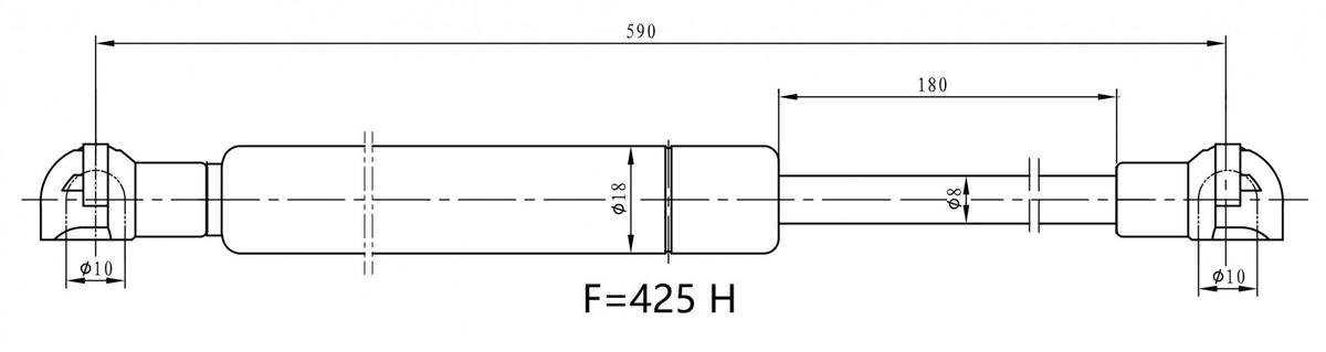 Упор газовый (амортизатор) для а/м Nissan Note (06-) (крышки багажника) (GS 1402) preview 3