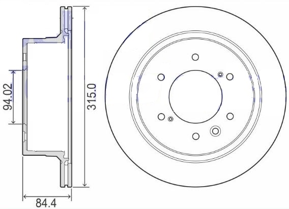 Диск торм. для а/м Mitsubishi Pajero Sport (15-) зад. d=315 (DF 084410) preview 3