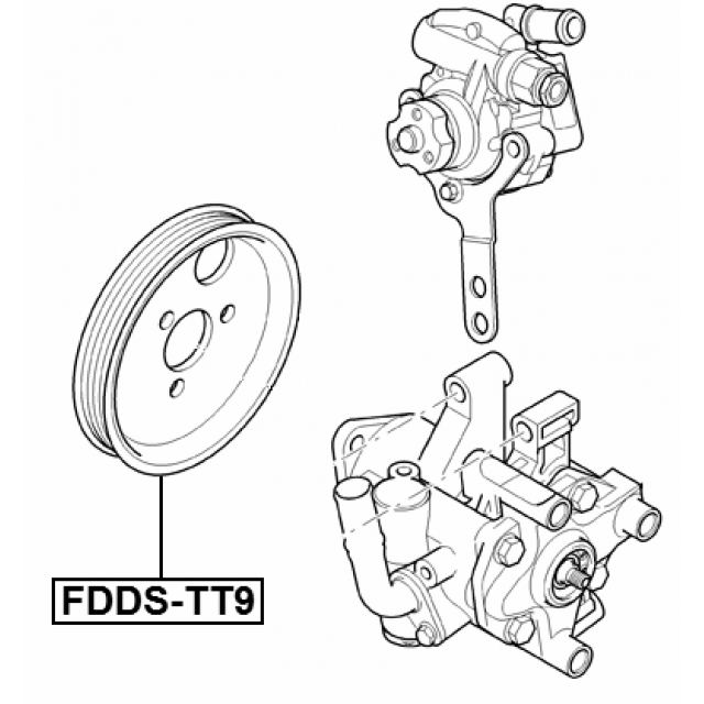 Шкив насоса гидроусилителя руля FORD TRANSIT TT9 2006-2013  FEBEST FDDS-TT9 preview 2