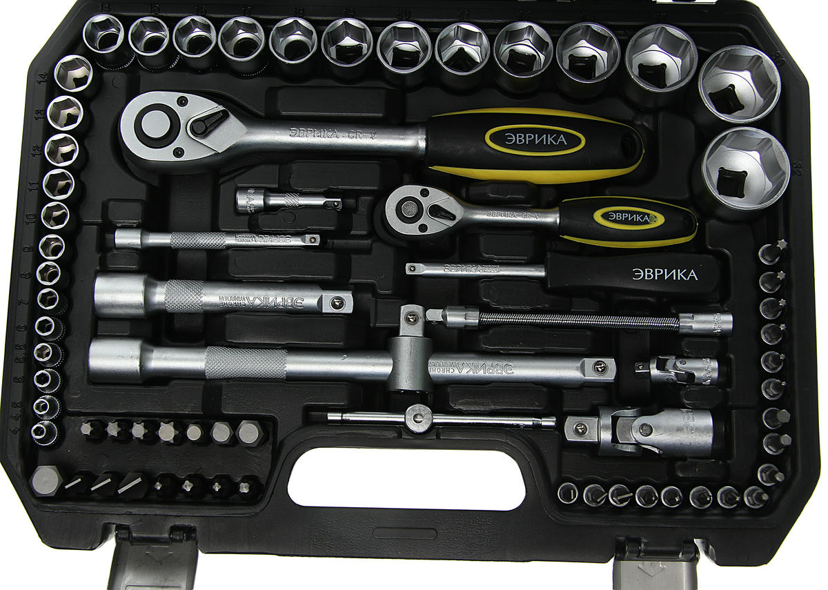 Набор инструмента 1/4" 1/2" 6-гр. 82пр. ЭВРИКА preview 3