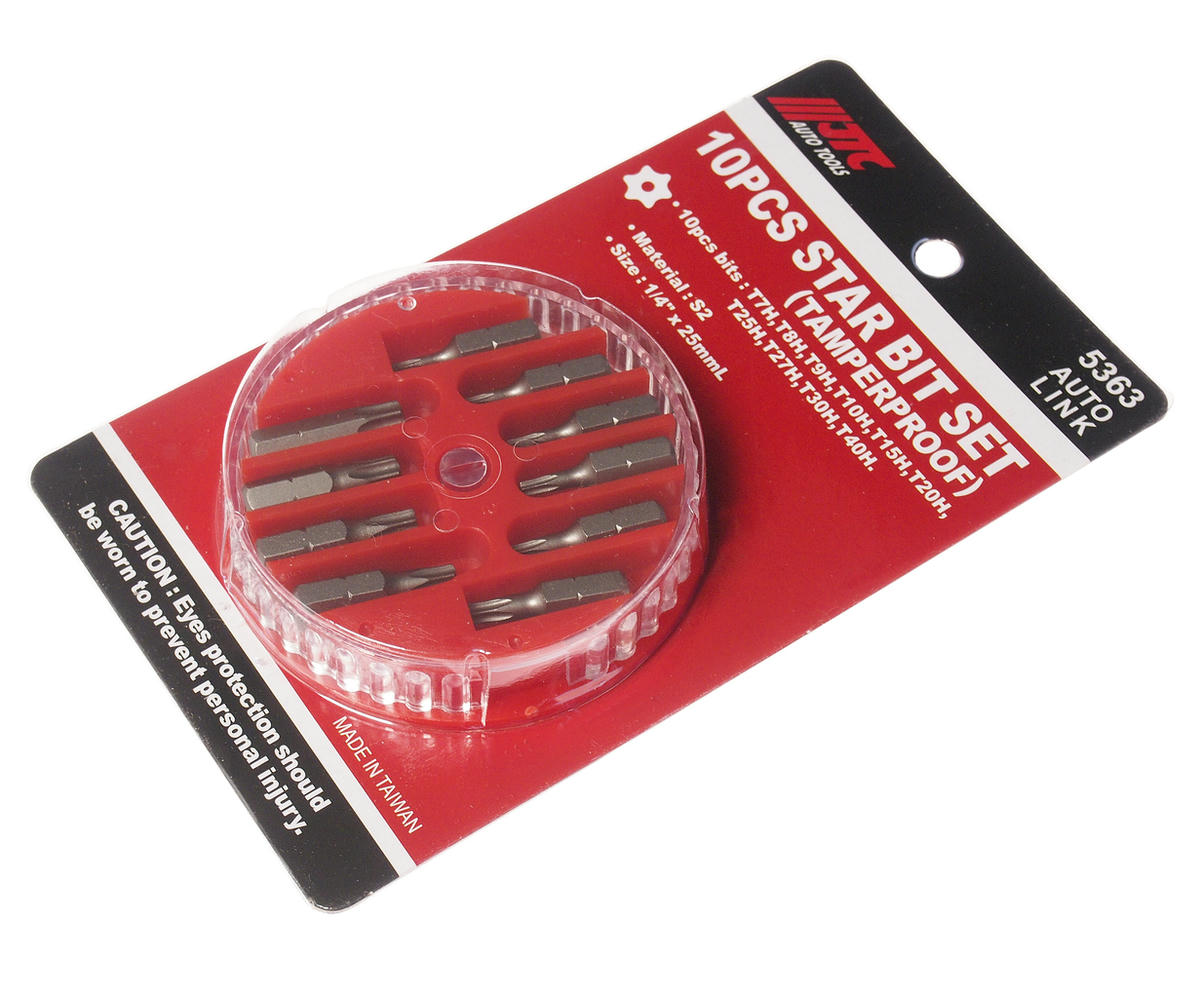 Набор вставок 1/4" торкс T7H-T40H 10пр в боксе с отверстием JTC preview 1