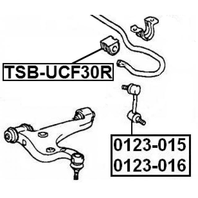 Втулка (сайлентблок) заднего стабилизатора FEBEST TSB-UCF30R preview 2