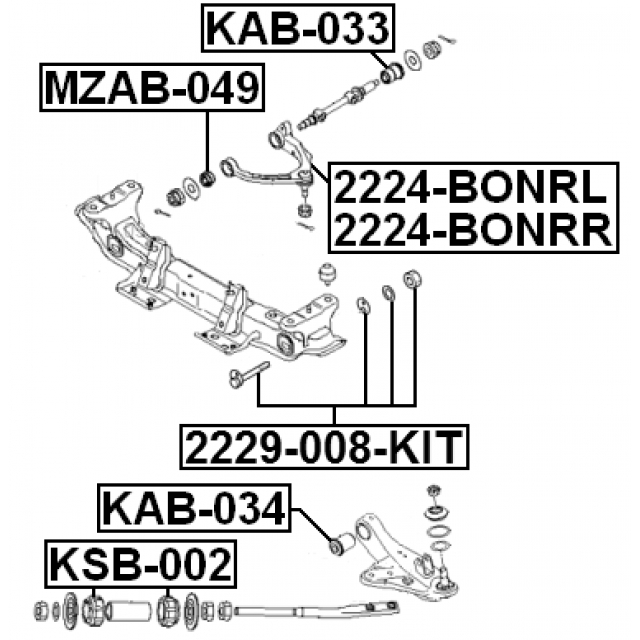 Рычаг передний FEBEST 2224-BONRR preview 2