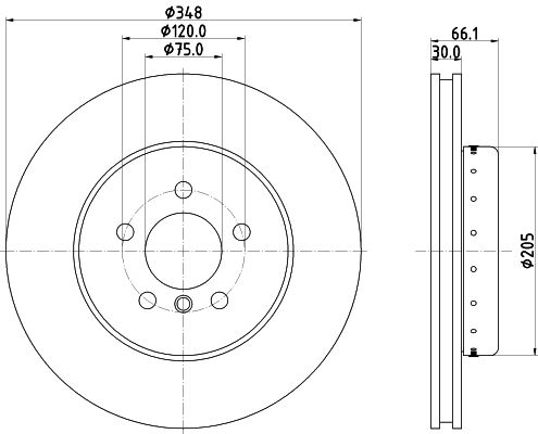Диск торм. для а/м BMW 5 (F10) (11-) перед. d=348 (DF 190426) preview 3