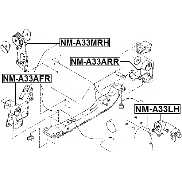 Подушка двигателя задняя NM-A33ARR preview 2