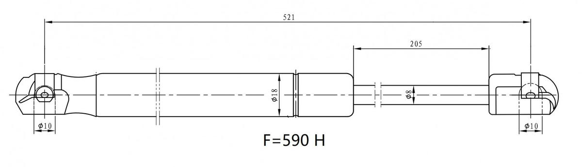 Упор газовый (амортизатор) для а/м Skoda Rapid (12-) со спойлером, с с/о (крышки багажника) (GS 1853 preview 3