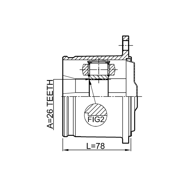 ШРУС внутр задний TOYOTA MARK 2/CHASER/CRESTA GX100 1996-2001 0111-GX100R preview 2