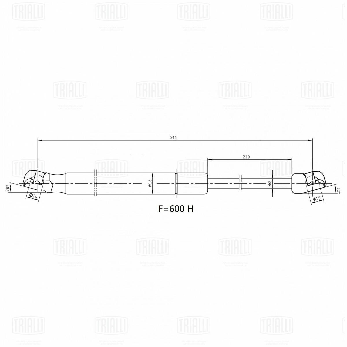 Упор газовый (амортизатор) для а/м Kia Sportage IV (15-) (крышки багажника) (GS 0849) preview 3