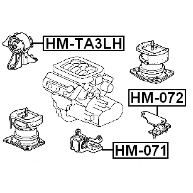 Опора двигателя левая FEBEST HM-TA3LH preview 2