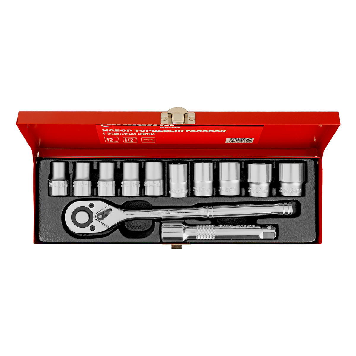 Набор головок торцевых 1/2" 10-24 мм, с трещоткой 12 пр. MATRIX preview 2