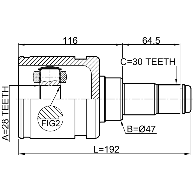 Шрус внутренний 28X47X30 preview 2