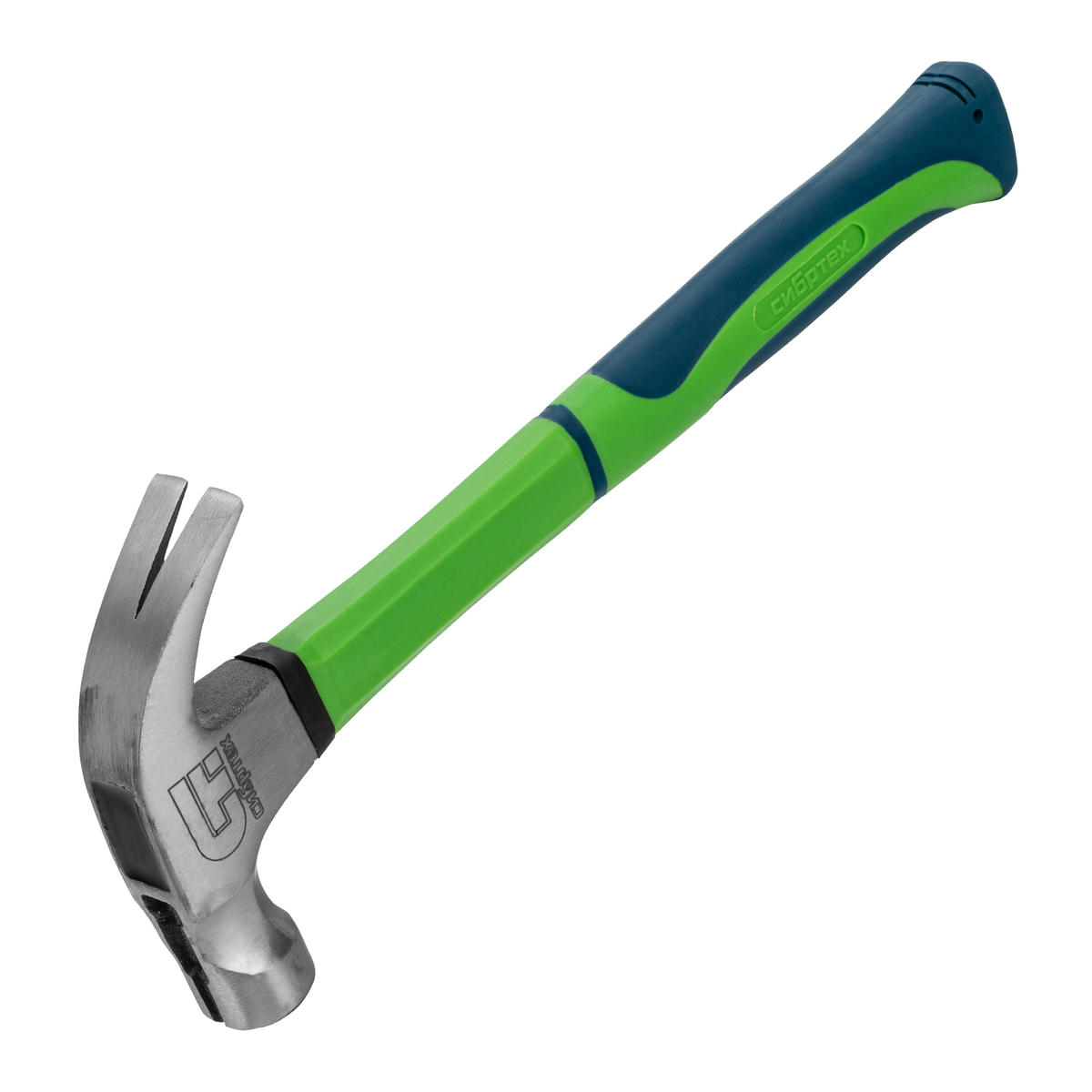 СИБРТЕХ 10441 Молоток-гвоздодер, 450г, с магнитом, фиберглассовая обрезиненная рукоятка preview 1