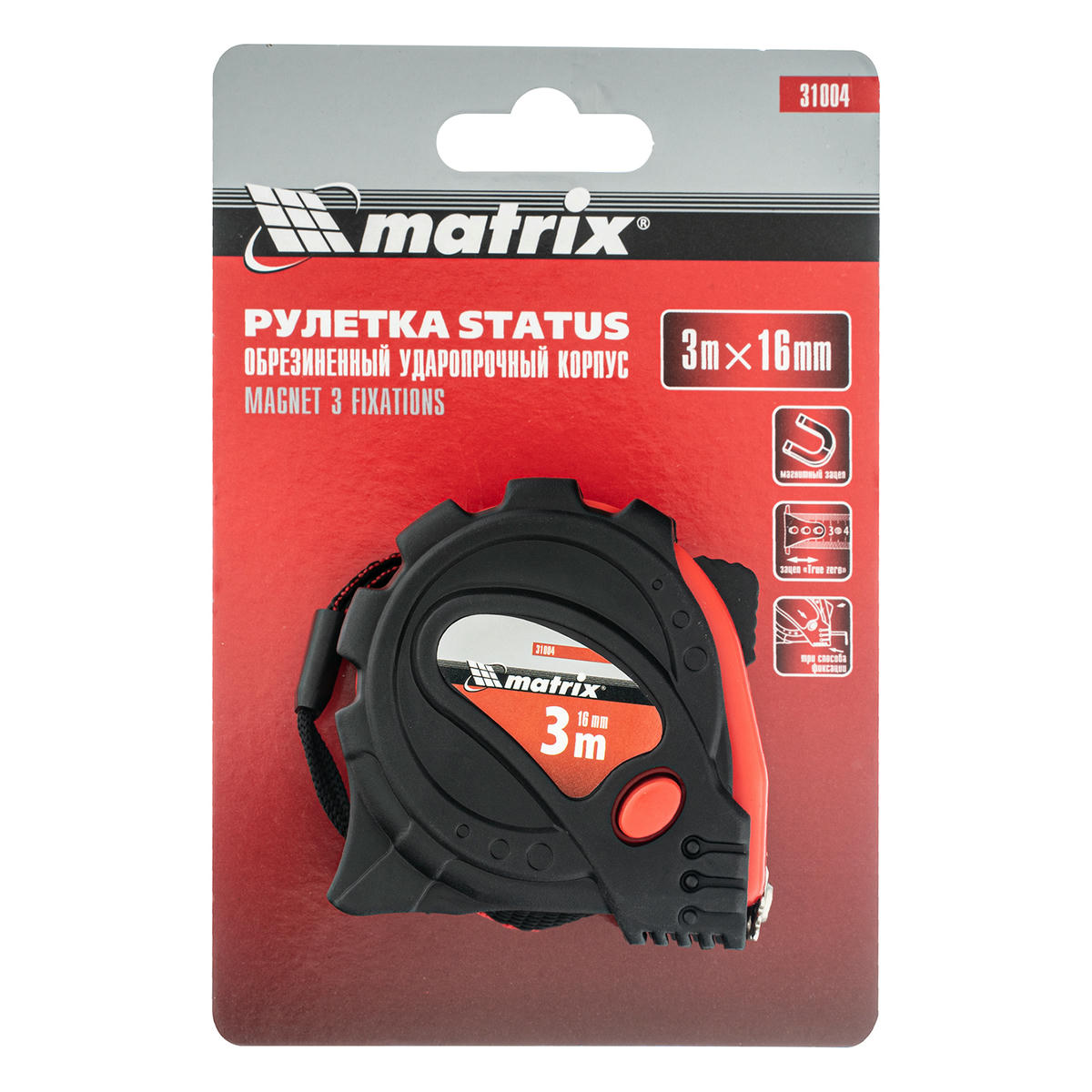 Рулетка 3м 16мм Status magnet 3 fixations зацеп с магн. MATRIX preview 8 Рулетка 3м 16мм Status magnet 3 fixations зацеп с магн. MATRIX preview 8