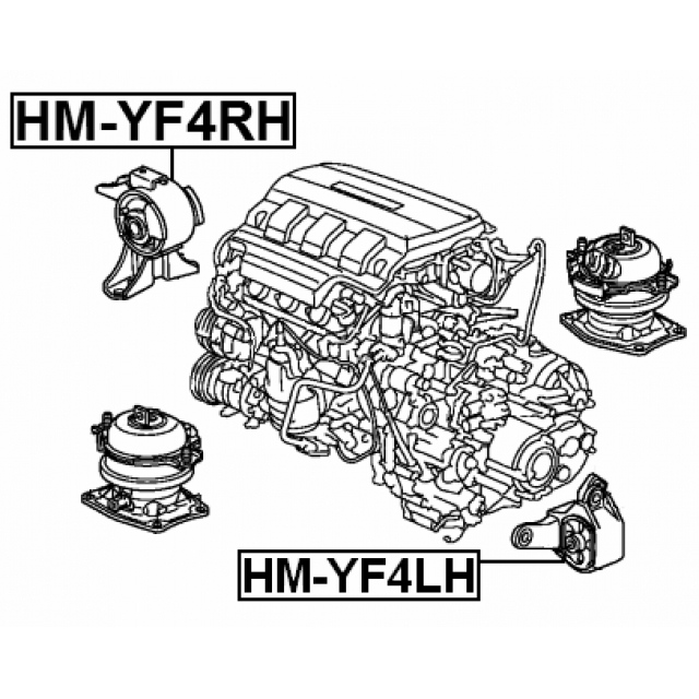 Опора двигателя правая FEBEST HM-YF4RH preview 2