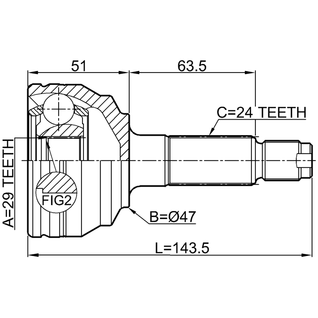 ШРУС внешний DAIHATSU MATERIA M401/M402/M412 2006-2012 0910-M412 preview 2