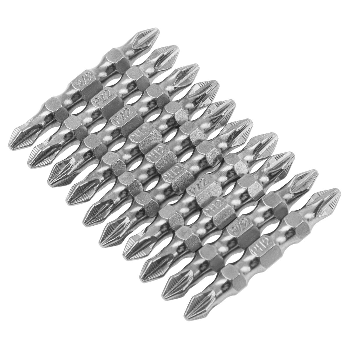 Набор бит Ph2-Pz2х45мм, двухстор. сталь S2, (10шт) GROSS preview 1