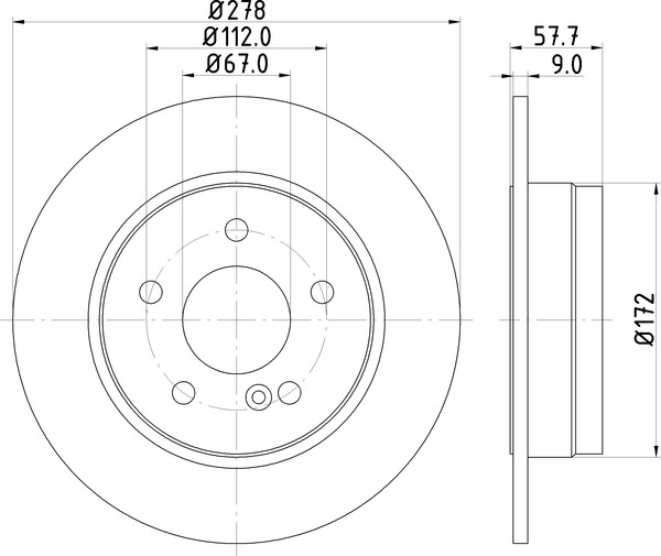 Диск торм. для а/м Mercedes C (W204) (07-) зад. d=278 (окраш.) (DF 250123) preview 3
