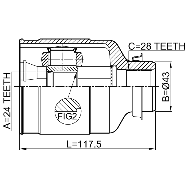 ШРУС внутренний FEBEST 2211-CARNRH preview 2