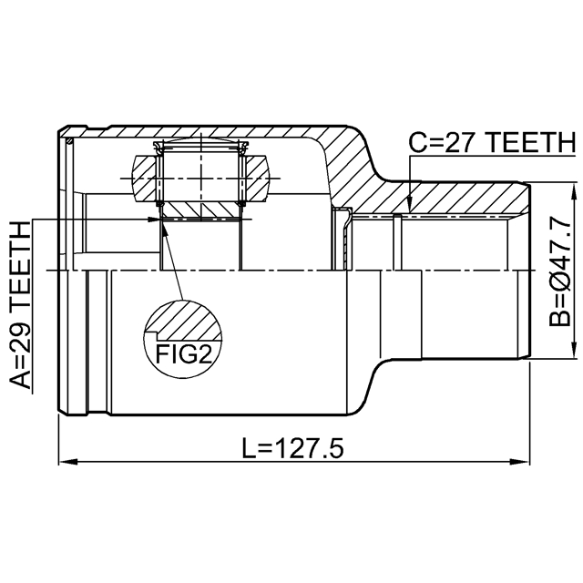 ШРУС ВНУТРЕННИЙ 29X47.7X27 preview 2
