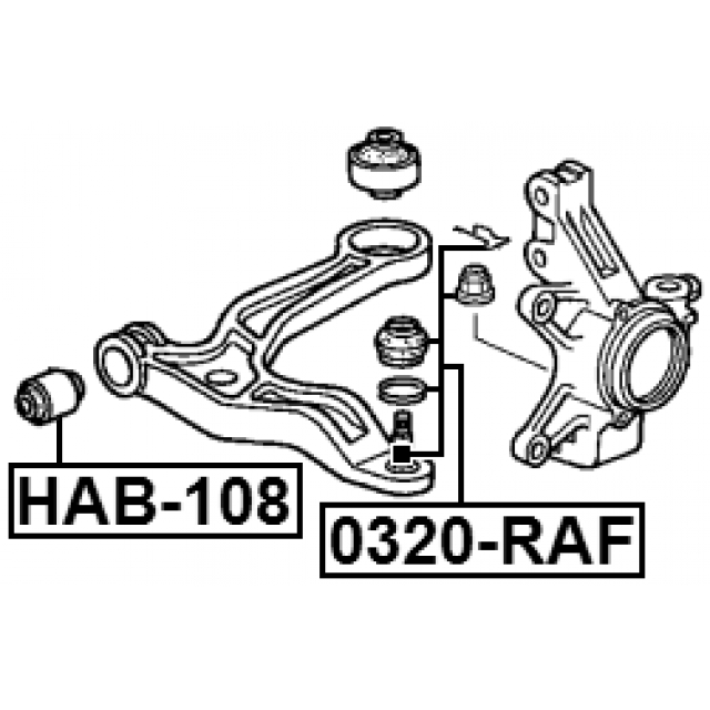 Опора шаровая FEBEST 0320-RAF preview 2
