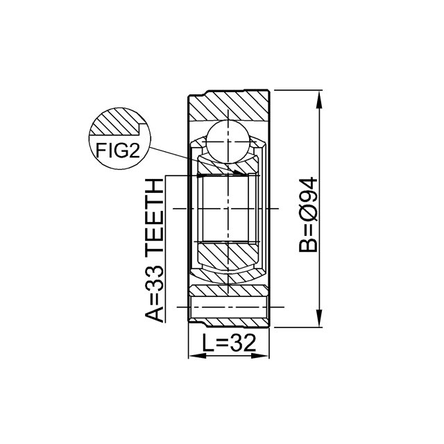 ШРУС внутренний FEBEST 2311-GV preview 2