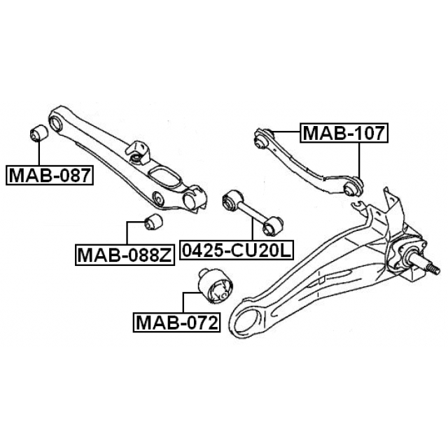Сайлентблок задней подвески FEBEST MAB-107 preview 2