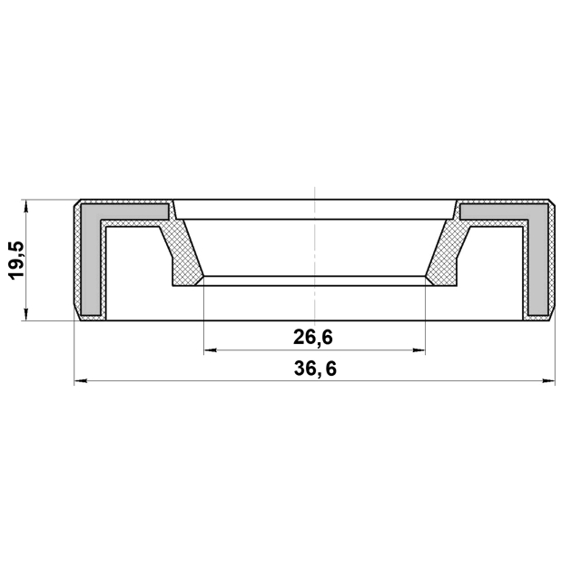 Сальник датчика фаз газораспределения 26.6x36.6x9.1x19.5 preview 2
