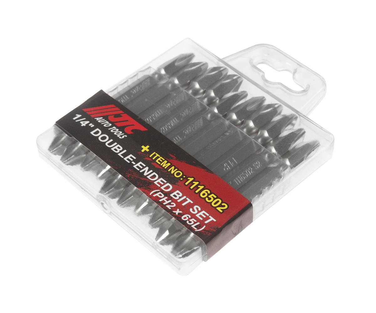 Набор вставок 1/4" филипс PH.2 двусторонних удлиненных 10пр в боксе JTC preview 1