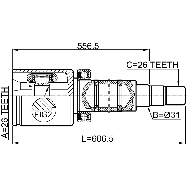 Шрус внутренний правый 26x31x26 preview 2