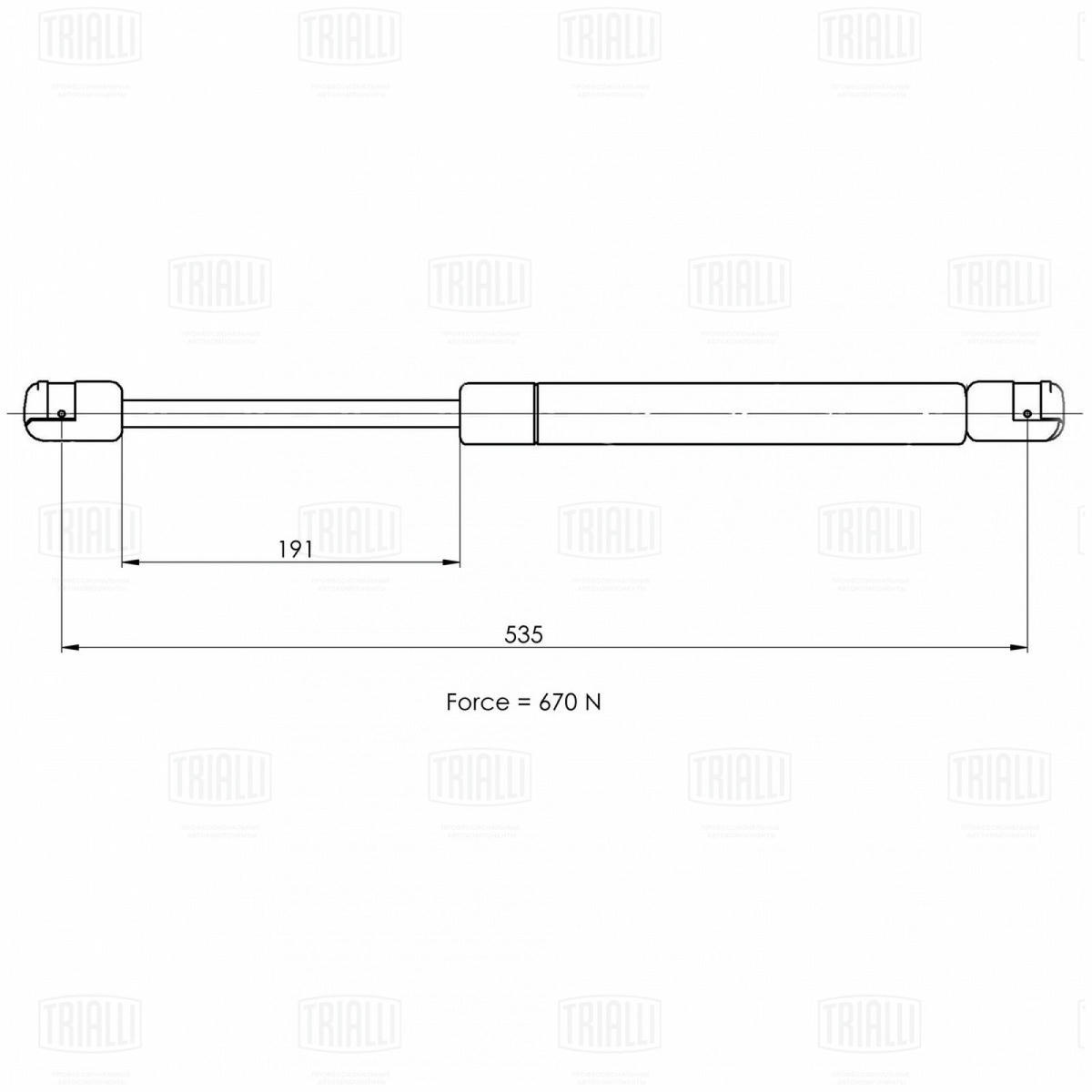 Газовый упор багажника TRIALLI GS 1008 preview 2
