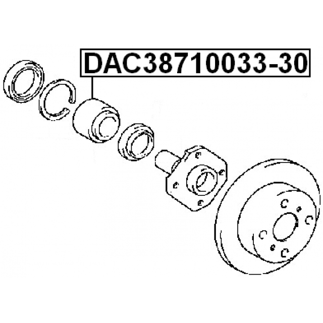 DAC3871003330_подшипник ступ. пер.! Toyota Corolla 92-00 без ABS preview 2